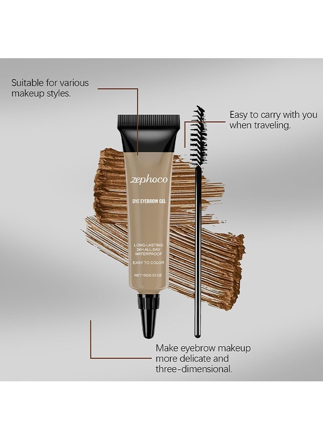 zephoco Golden Waterproof Long-lasting Eyebrow Gel- Smooth Texture for Daily Application, Easy to Apply for Beginners 15g(#Gold) - Image 4